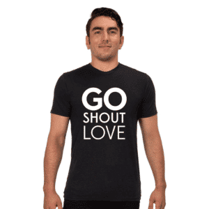 Go Shout Love Logo Black Tee - Adult