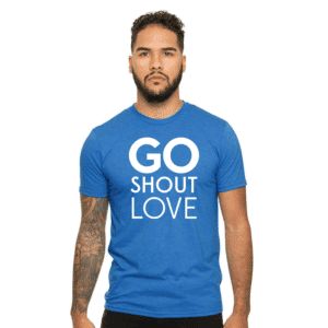 Go Shout Love Logo Blue Tee - Adult